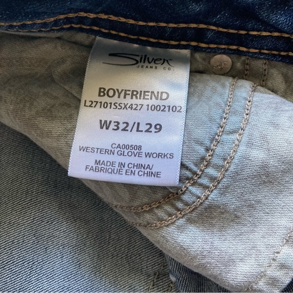 Silver Boyfriend Fluid Denim Mens Jeans Size 32/29 - Picture 5 of 9